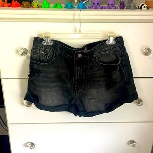 Pink Lily Black Denim Shorts